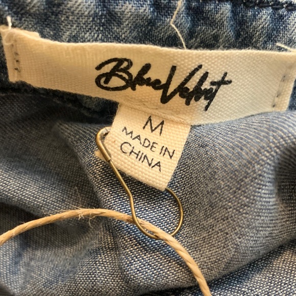 Denim Button Down Shirt with Star Accents - Picture 5 of 5